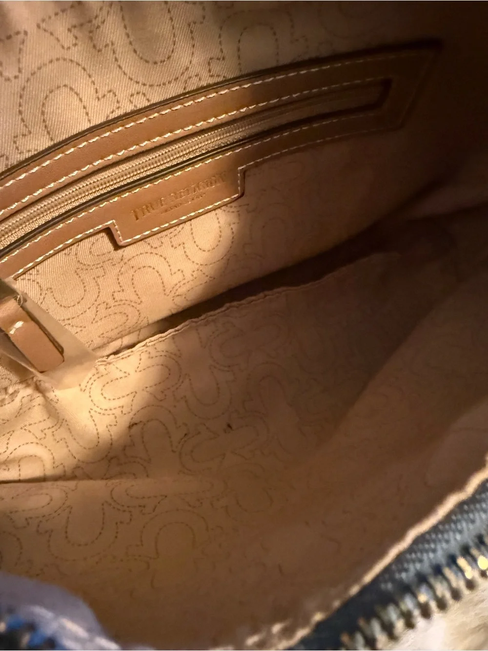 True Religion Metal Horseshoe Denim Hobo
